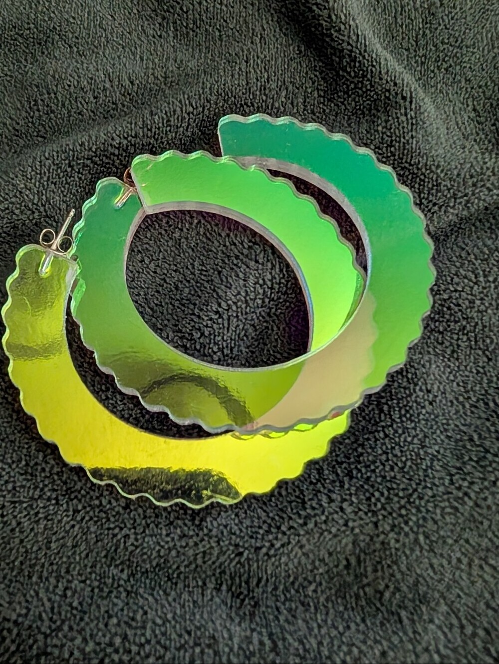 Iridescent Resin Hoop Earrings